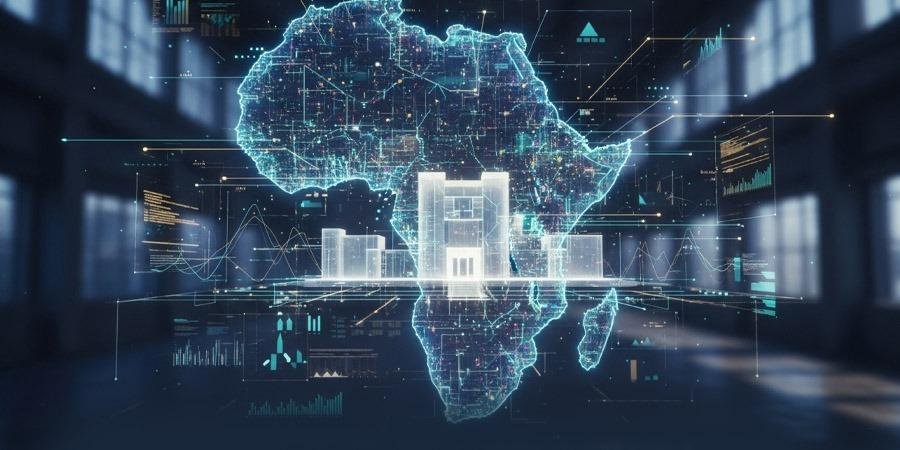 Représentation de l'Afrique connectée par des flux de données